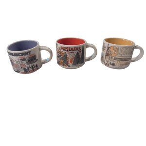 Star Wars Stackable Mini Mug Set Coruscant Mustafar Jakku Ceramic 3 Pc Collectib